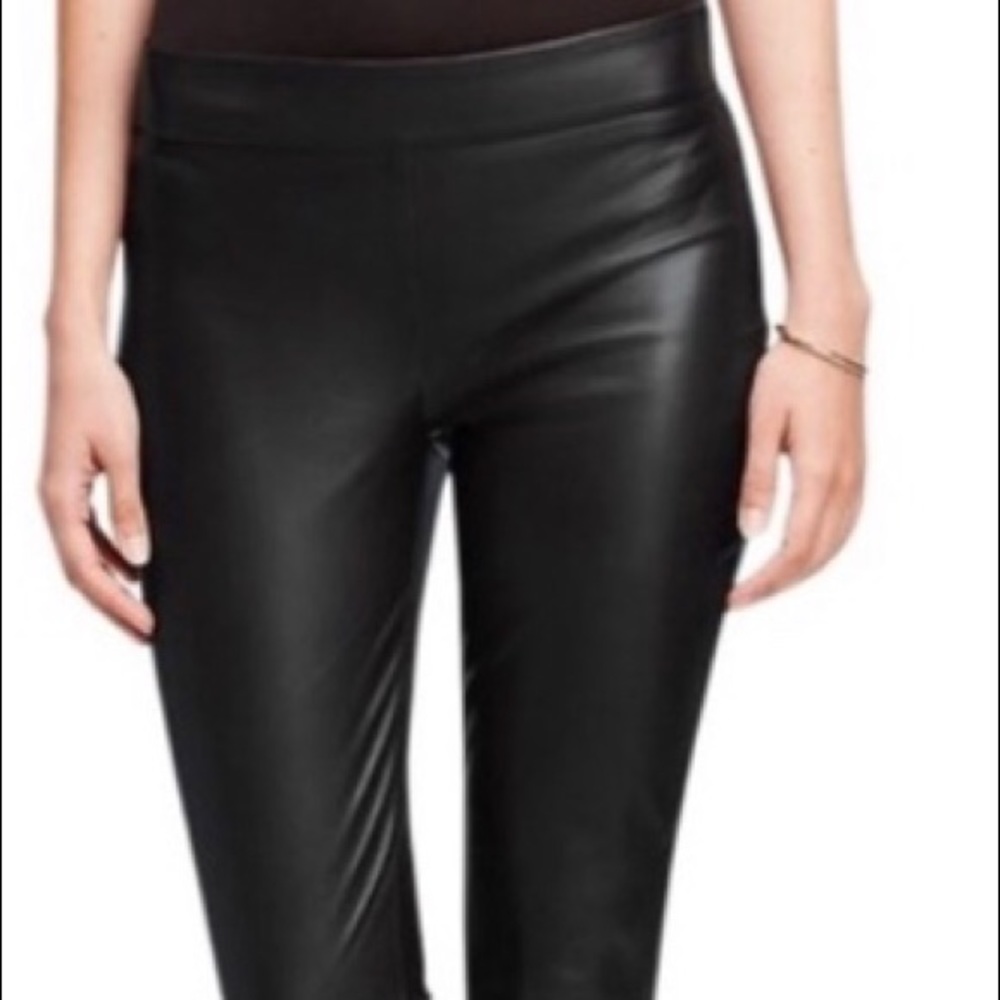 NWT Ann Taylor 2p black faux leather leggings